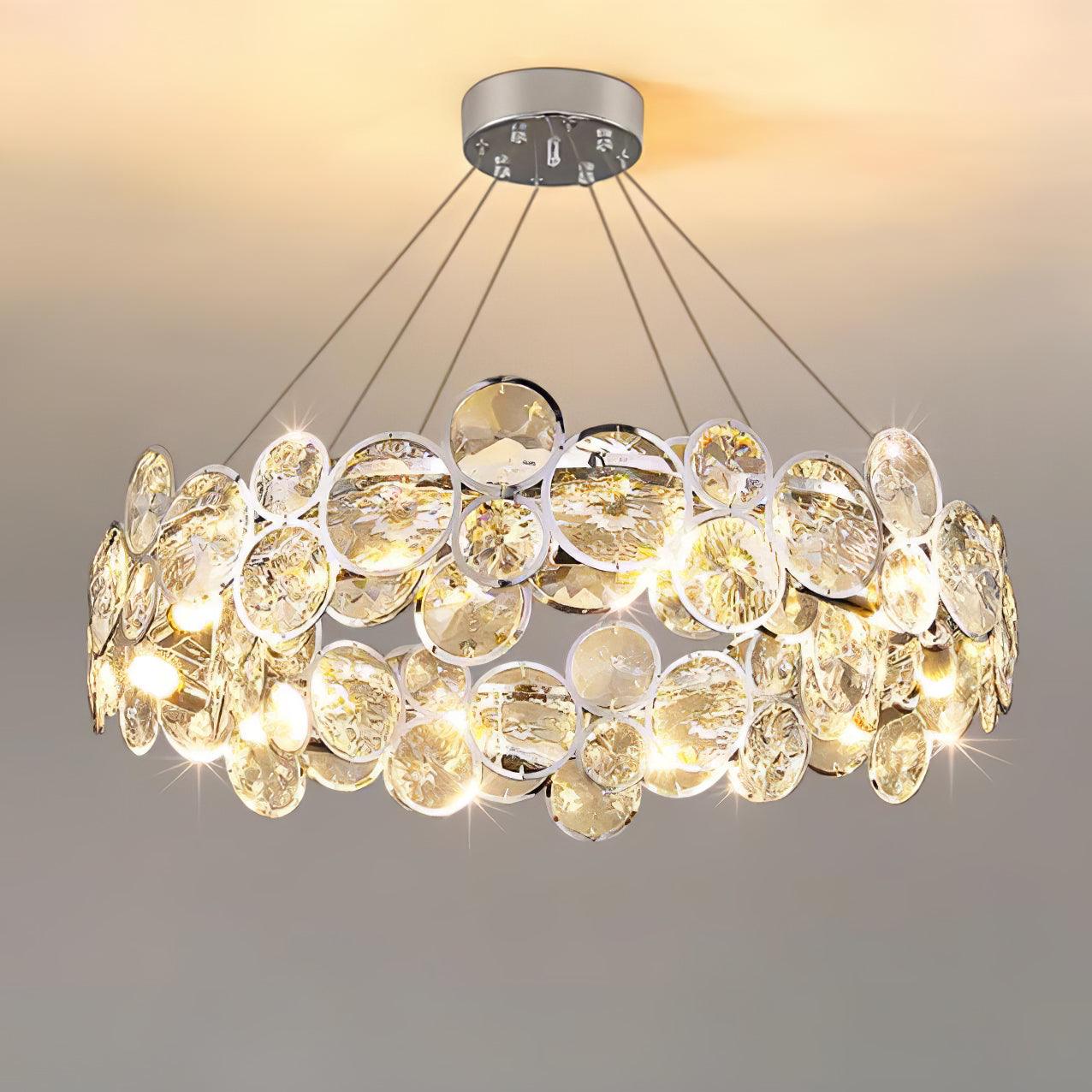 Chrome Round Crystal Chandelier - Blowlighting