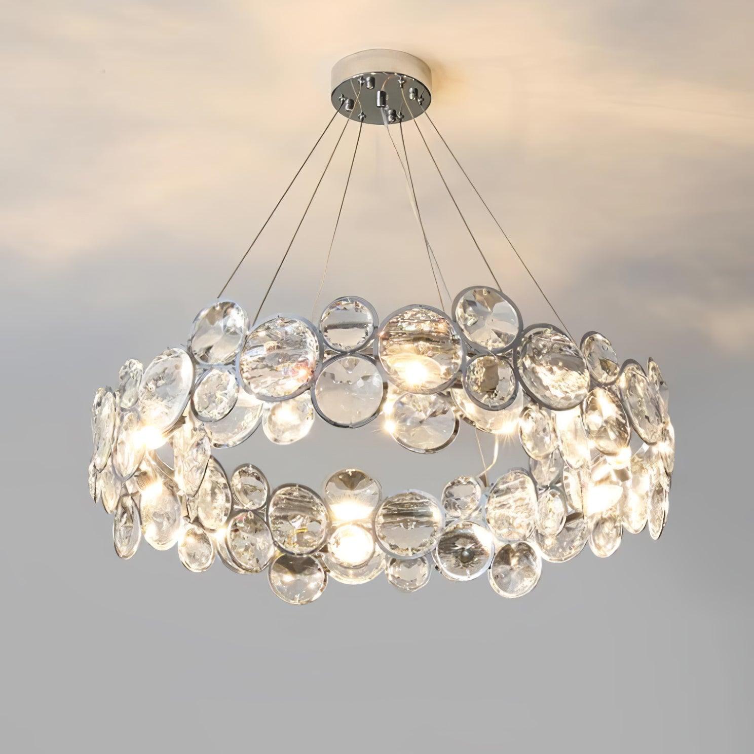 Chrome Round Crystal Chandelier - Blowlighting