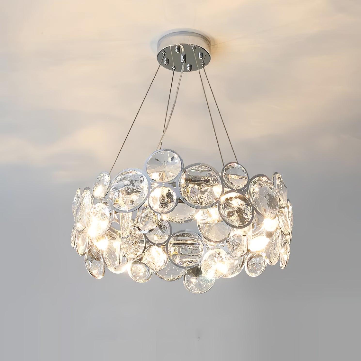 Chrome Round Crystal Chandelier - Blowlighting
