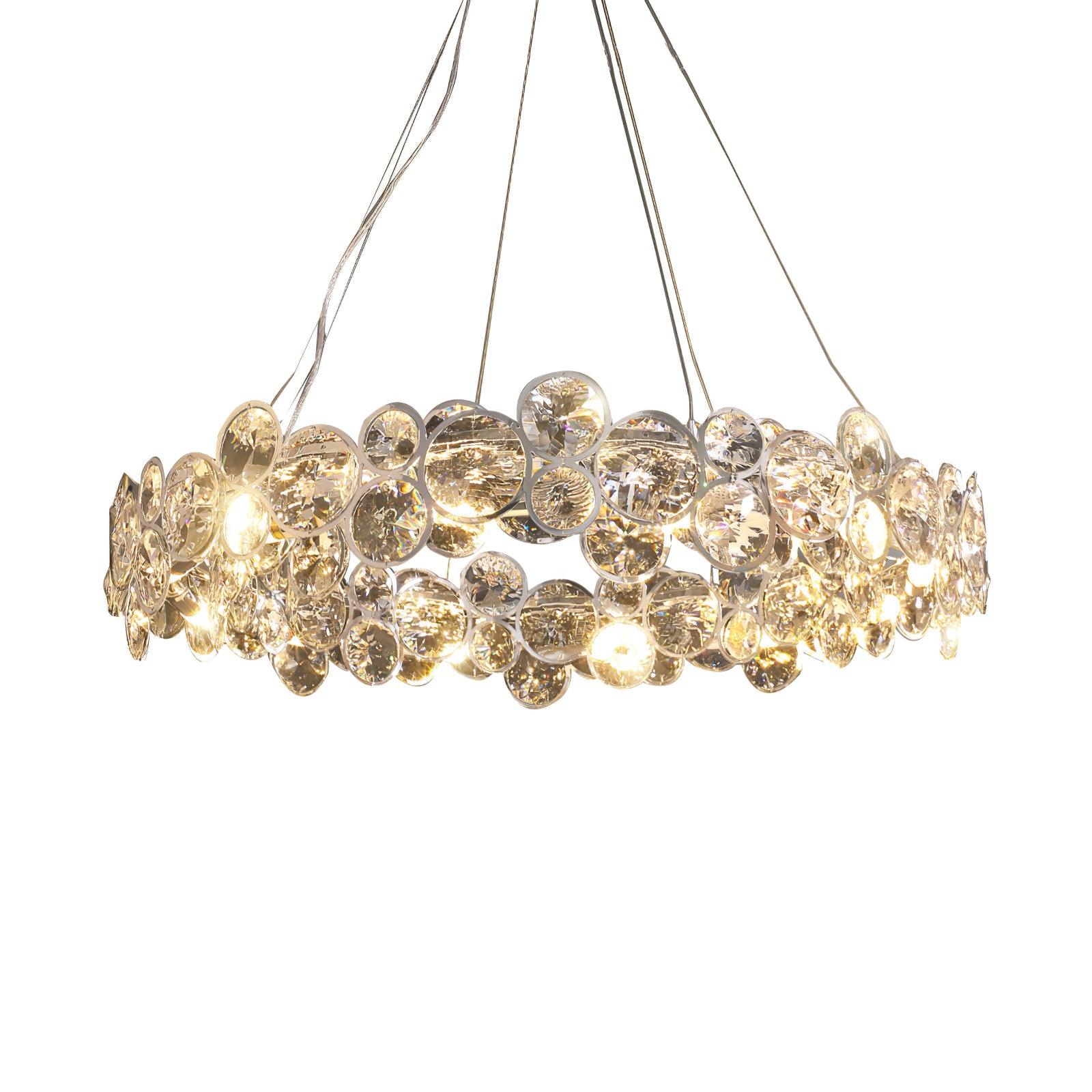 Chrome Round Crystal Chandelier - Blowlighting