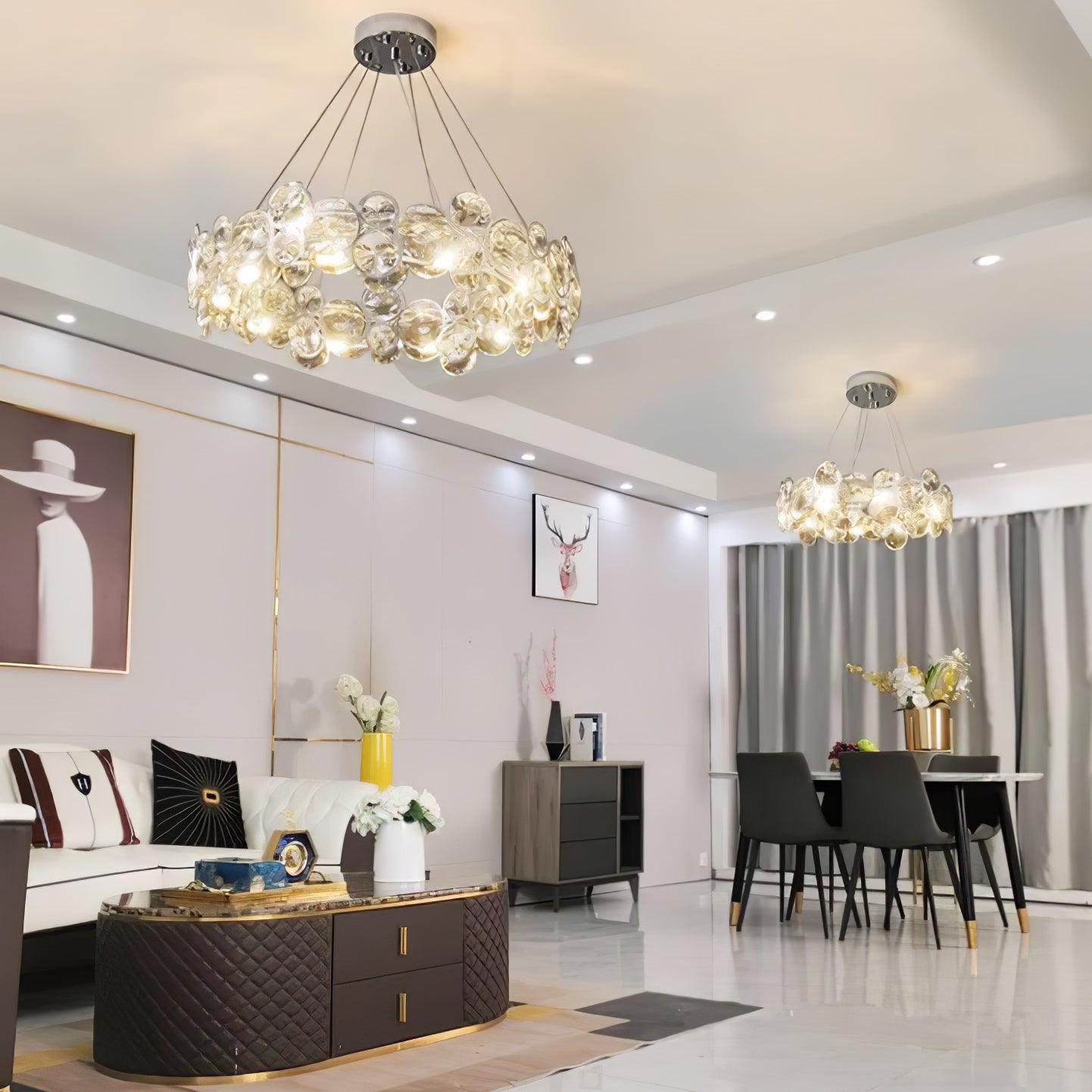 Chrome Round Crystal Chandelier - Blowlighting