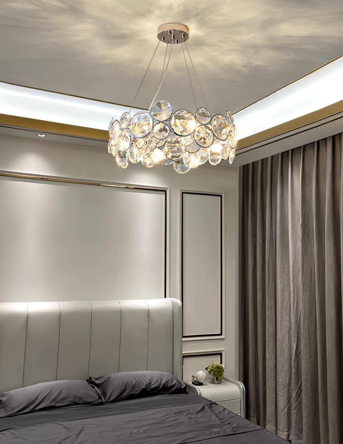 Chrome Round Crystal Chandelier - Blowlighting
