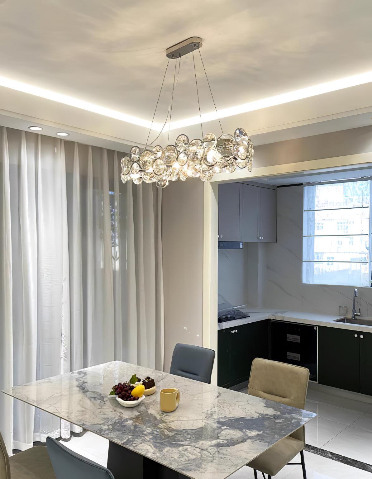 Chrome Round Crystal Chandelier - Blowlighting