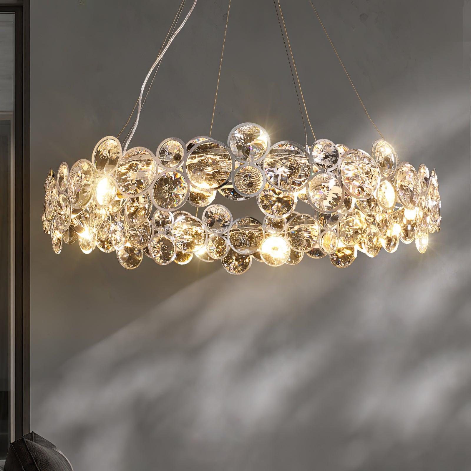 Chrome Round Crystal Chandelier - Blowlighting