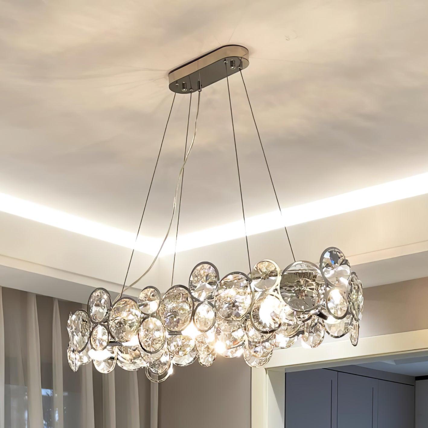 Chrome Round Crystal Chandelier - Blowlighting