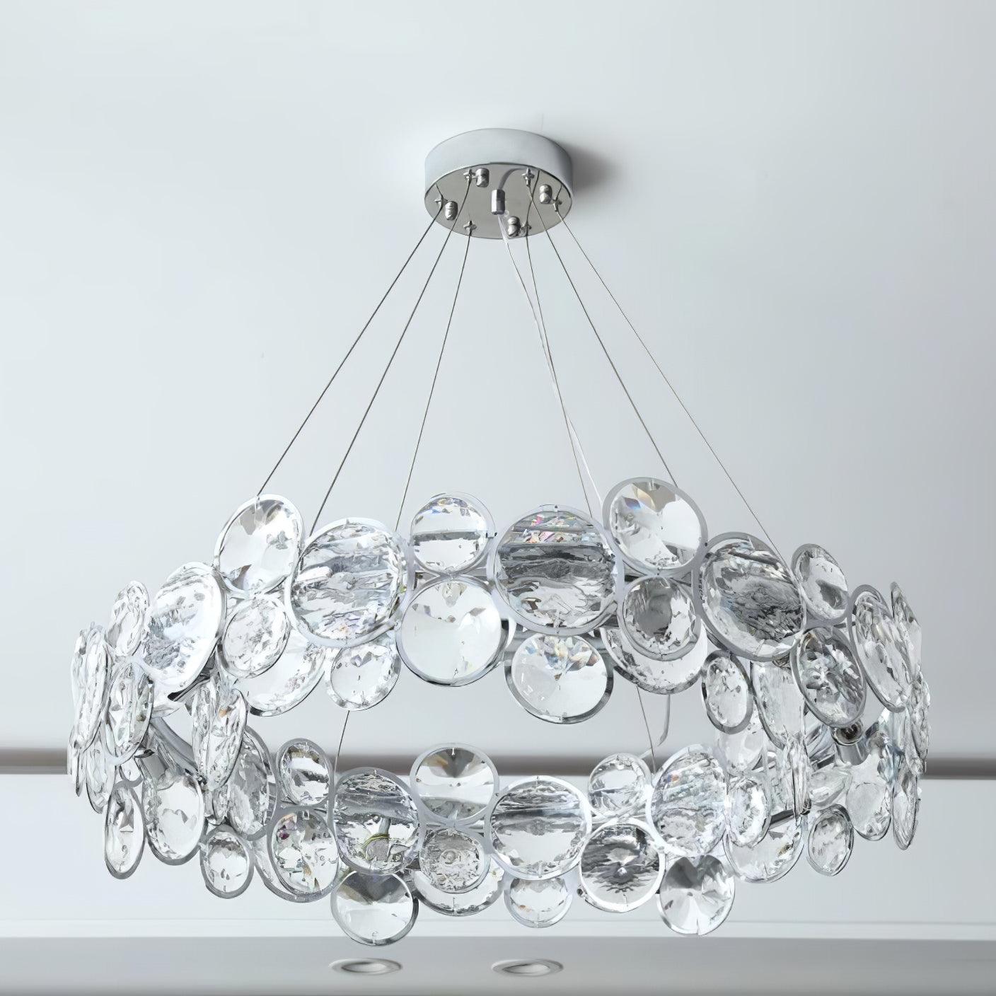 Chrome Round Crystal Chandelier - Blowlighting