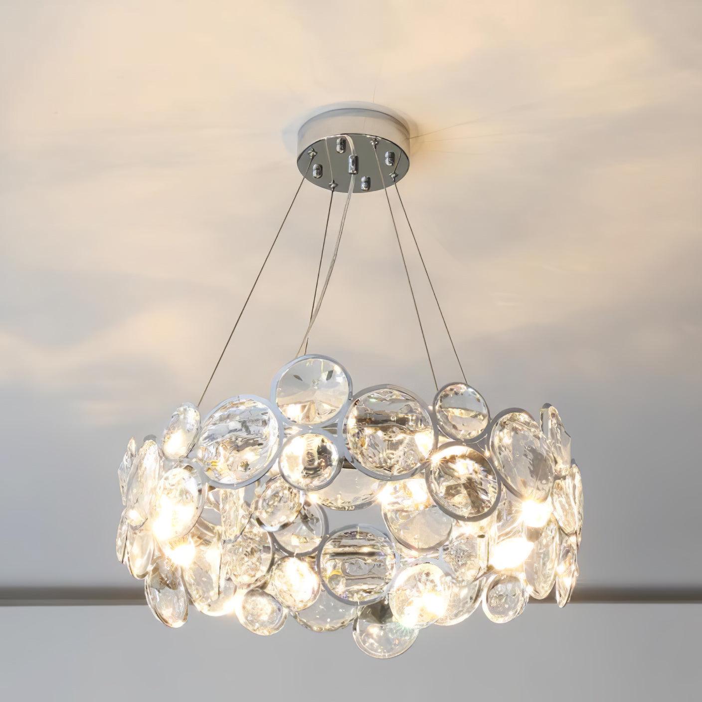 Chrome Round Crystal Chandelier - Blowlighting