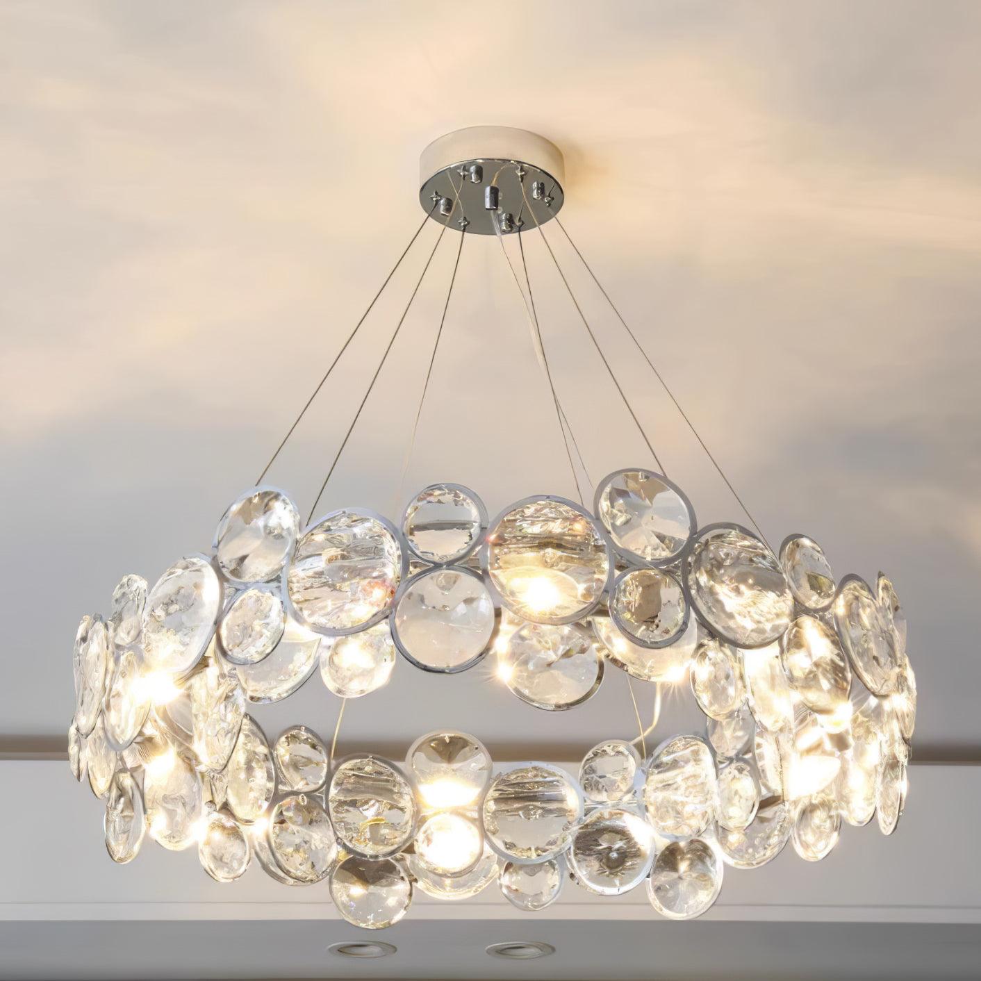 Chrome Round Crystal Chandelier - Blowlighting