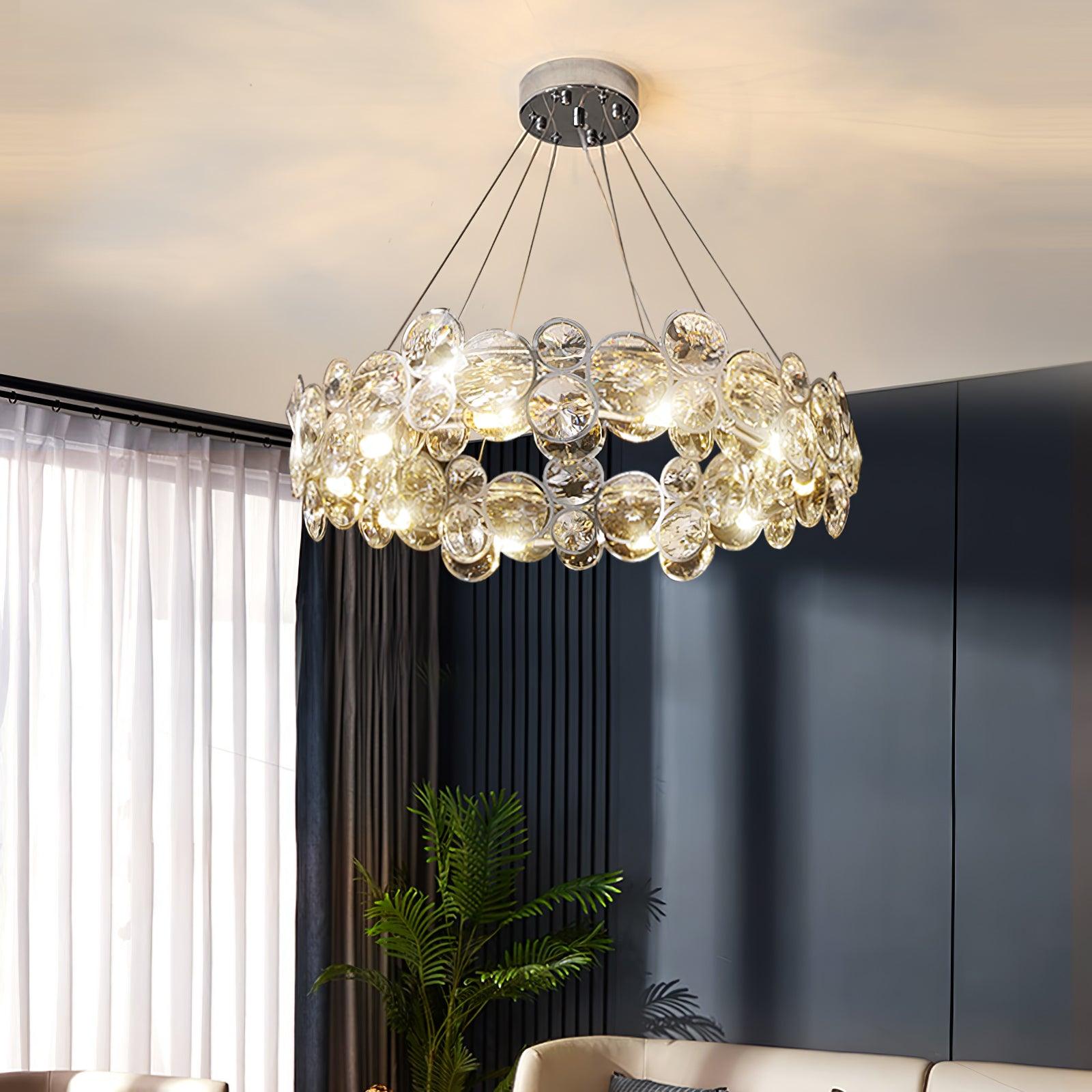 Chrome Round Crystal Chandelier - Blowlighting