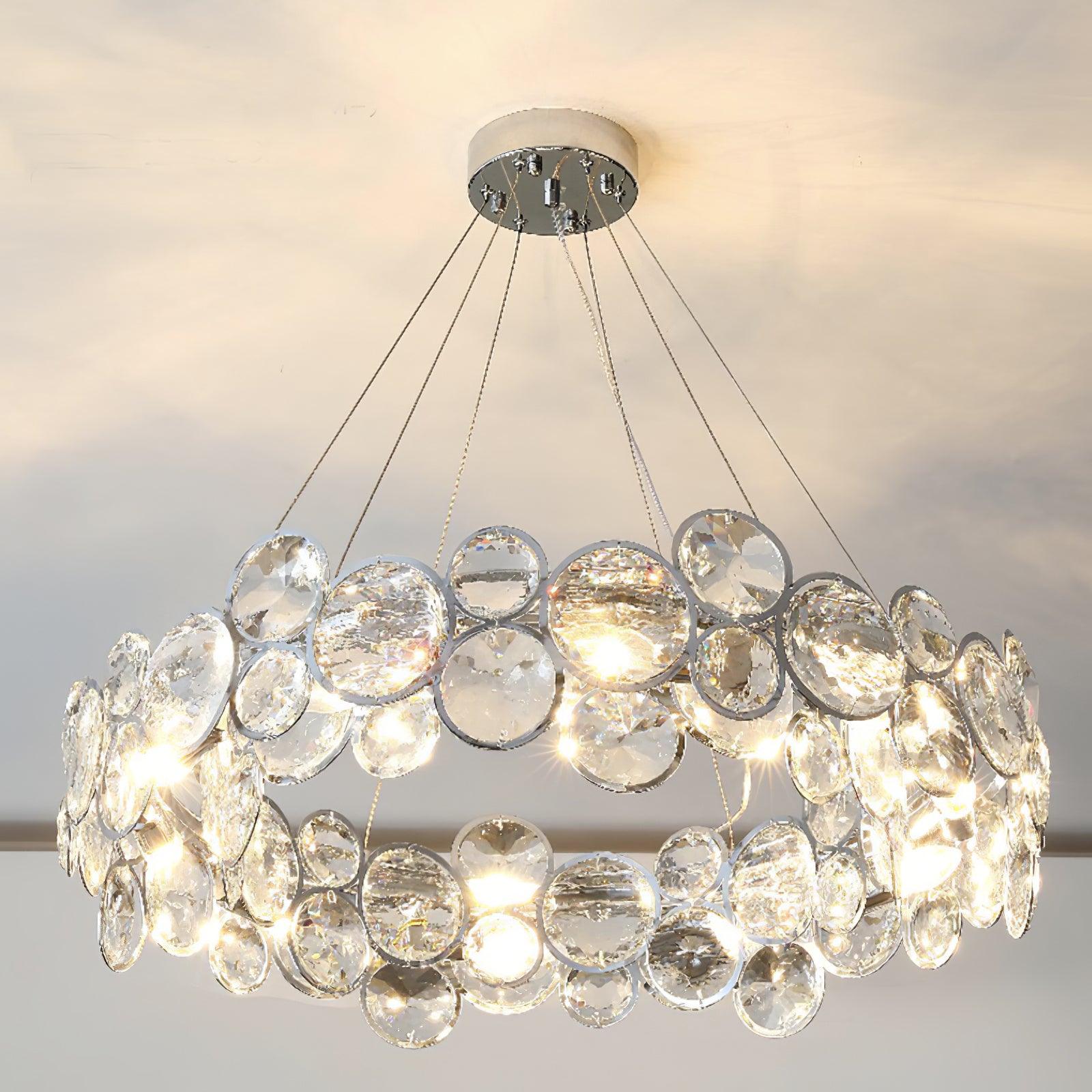 Chrome Round Crystal Chandelier - Blowlighting