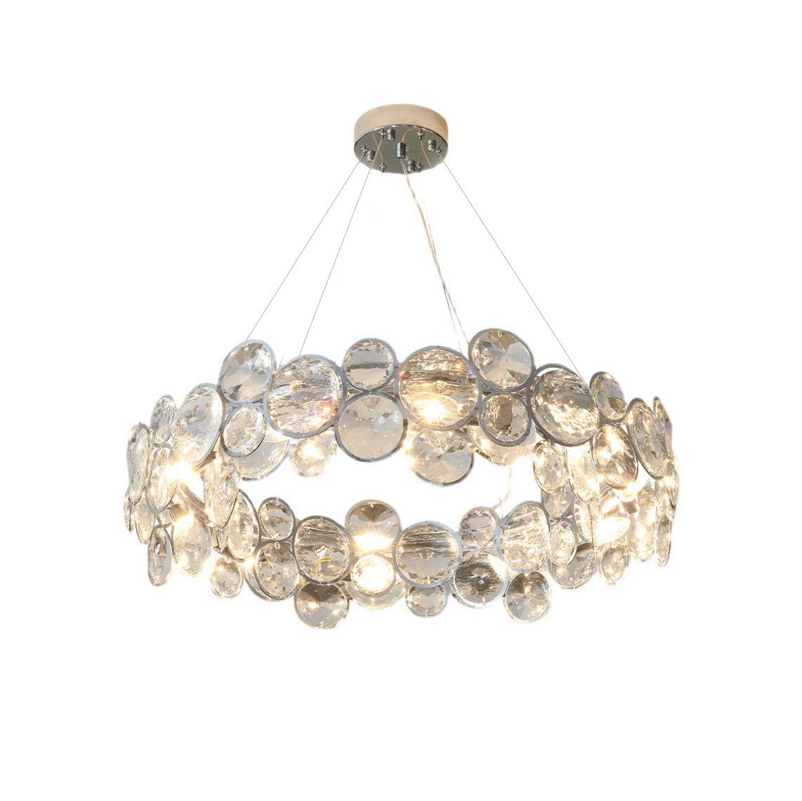 Chrome Round Crystal Chandelier - Blowlighting