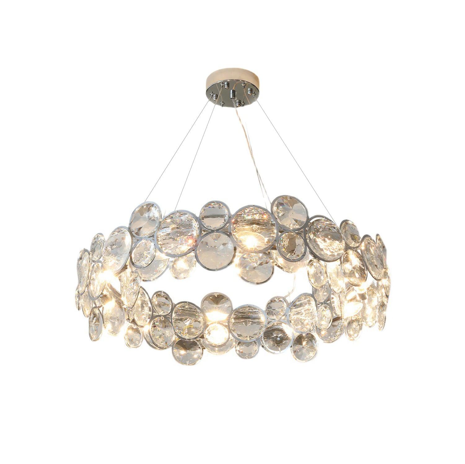 Chrome Round Crystal Chandelier - Blowlighting