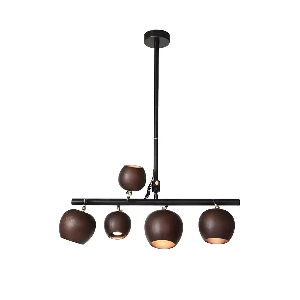 Avelira Rustic Wood Globe Linear Pendant Light - Blowlighting