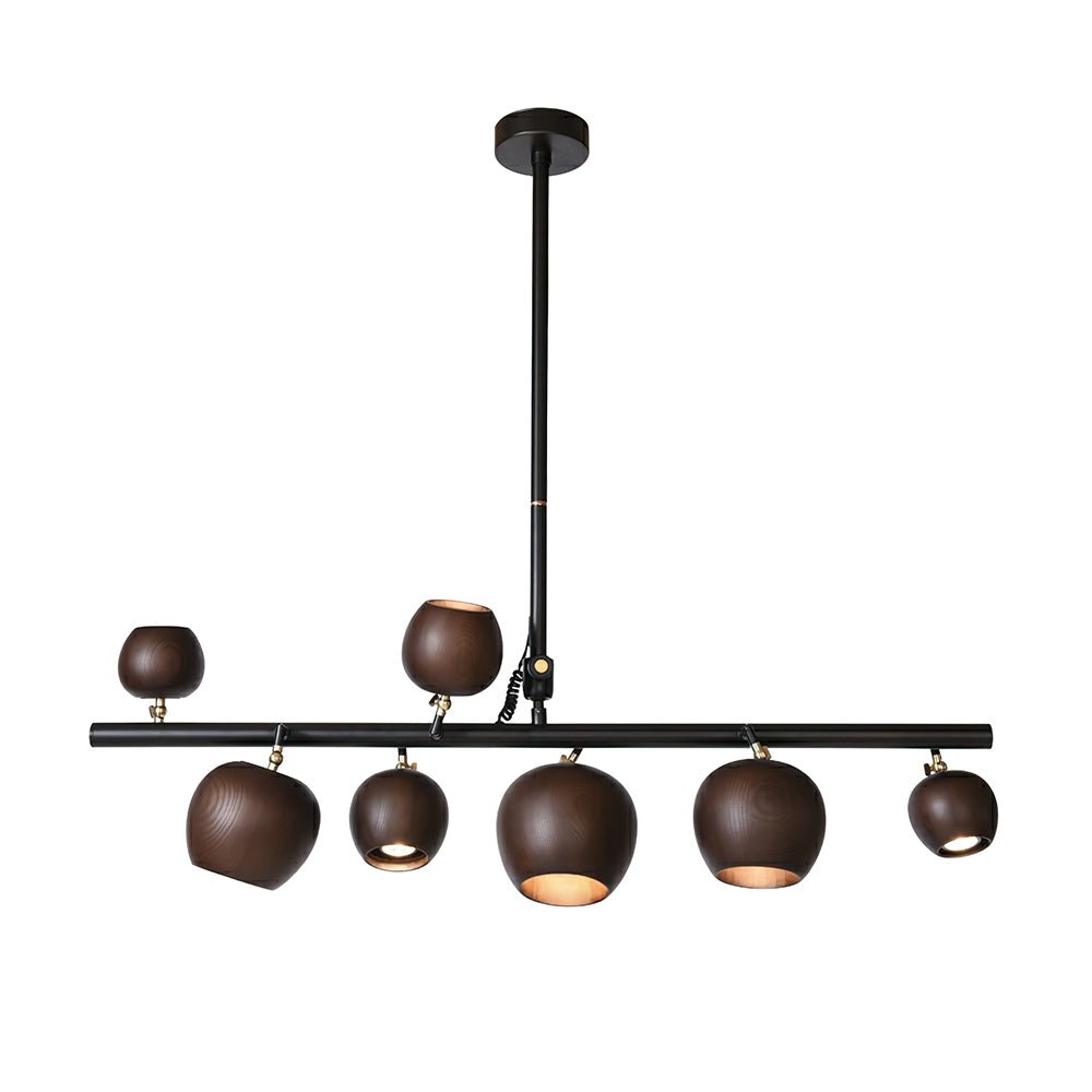Avelira Rustic Wood Globe Linear Pendant Light - Blowlighting
