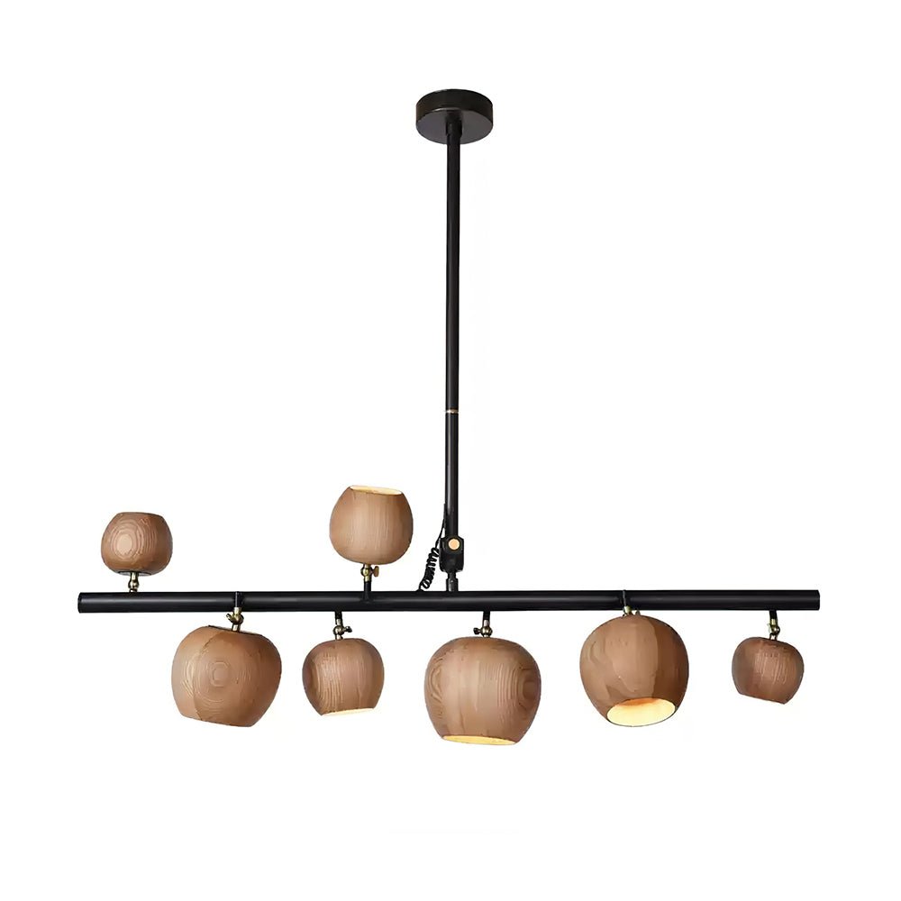 Avelira Rustic Wood Globe Linear Pendant Light - Blowlighting