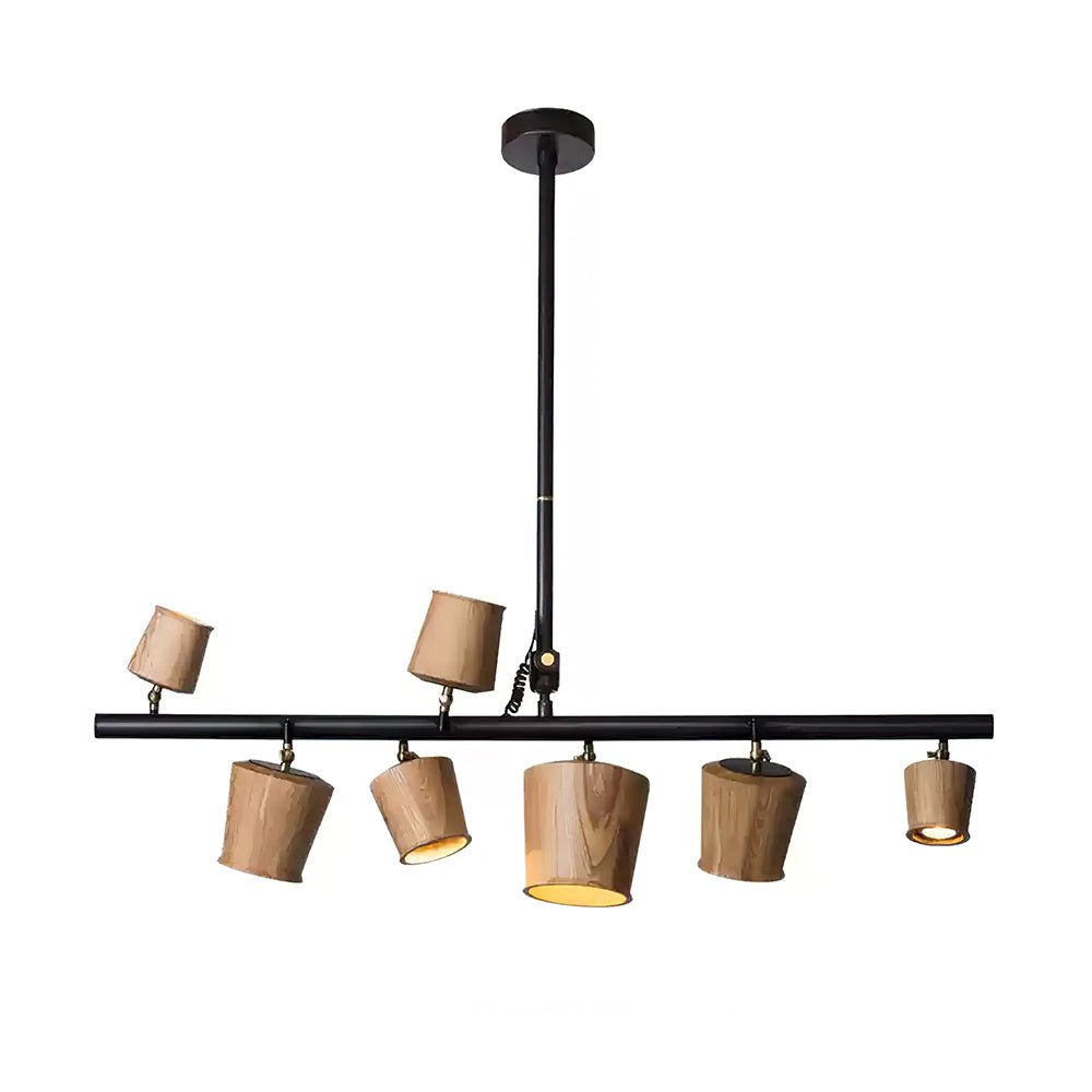 Avelira Rustic Wood Globe Linear Pendant Light - Blowlighting