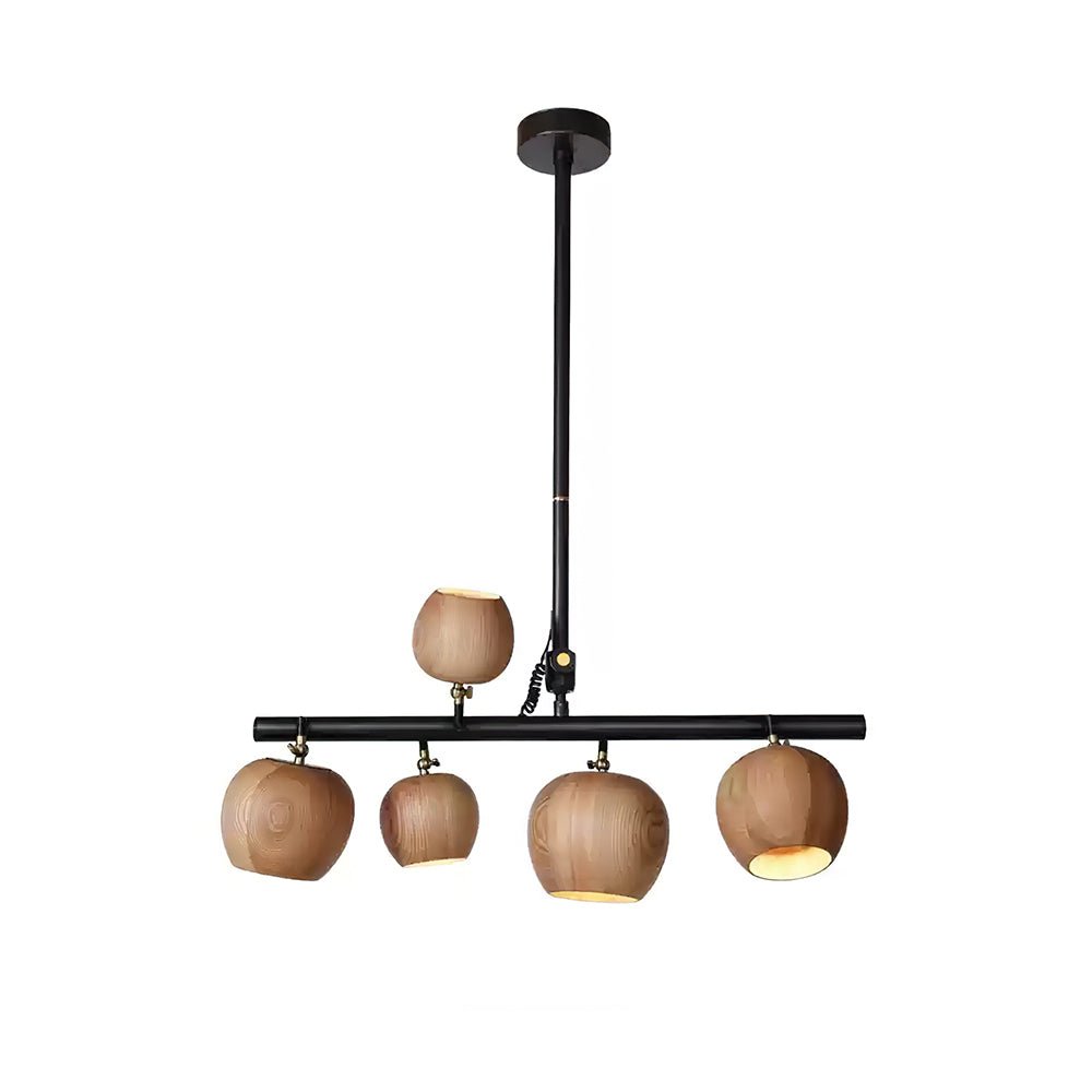 Avelira Rustic Wood Globe Linear Pendant Light - Blowlighting