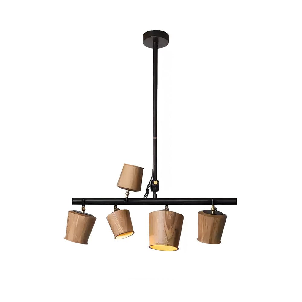 Avelira Rustic Wood Globe Linear Pendant Light - Blowlighting
