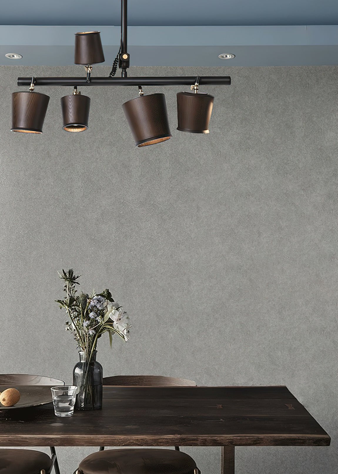 Avelira Rustic Wood Globe Linear Pendant Light - Blowlighting