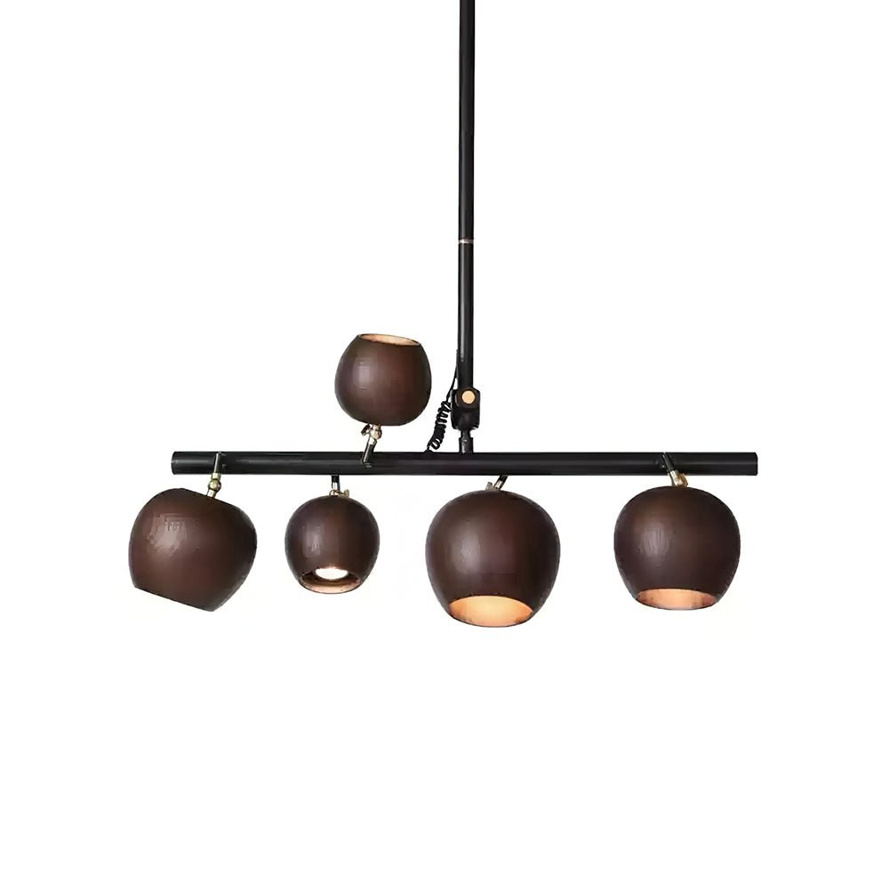 Avelira Rustic Wood Globe Linear Pendant Light - Blowlighting