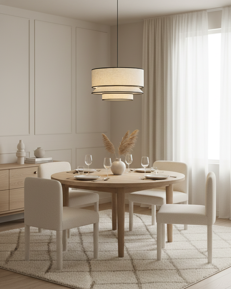 Circlune Minimalist Linen Pendant Light