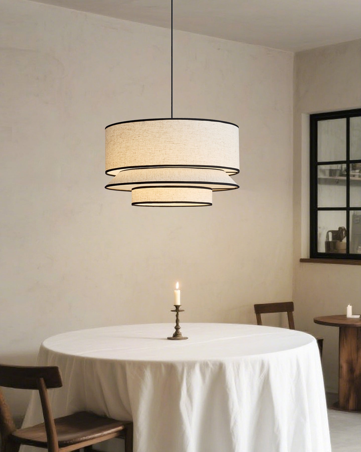 Circlune Minimalist Linen Pendant Light