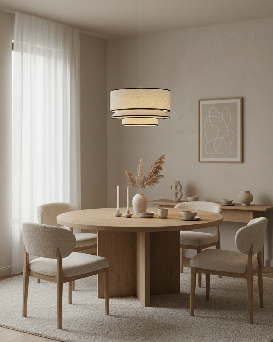 Circlune Minimalist Linen Pendant Light