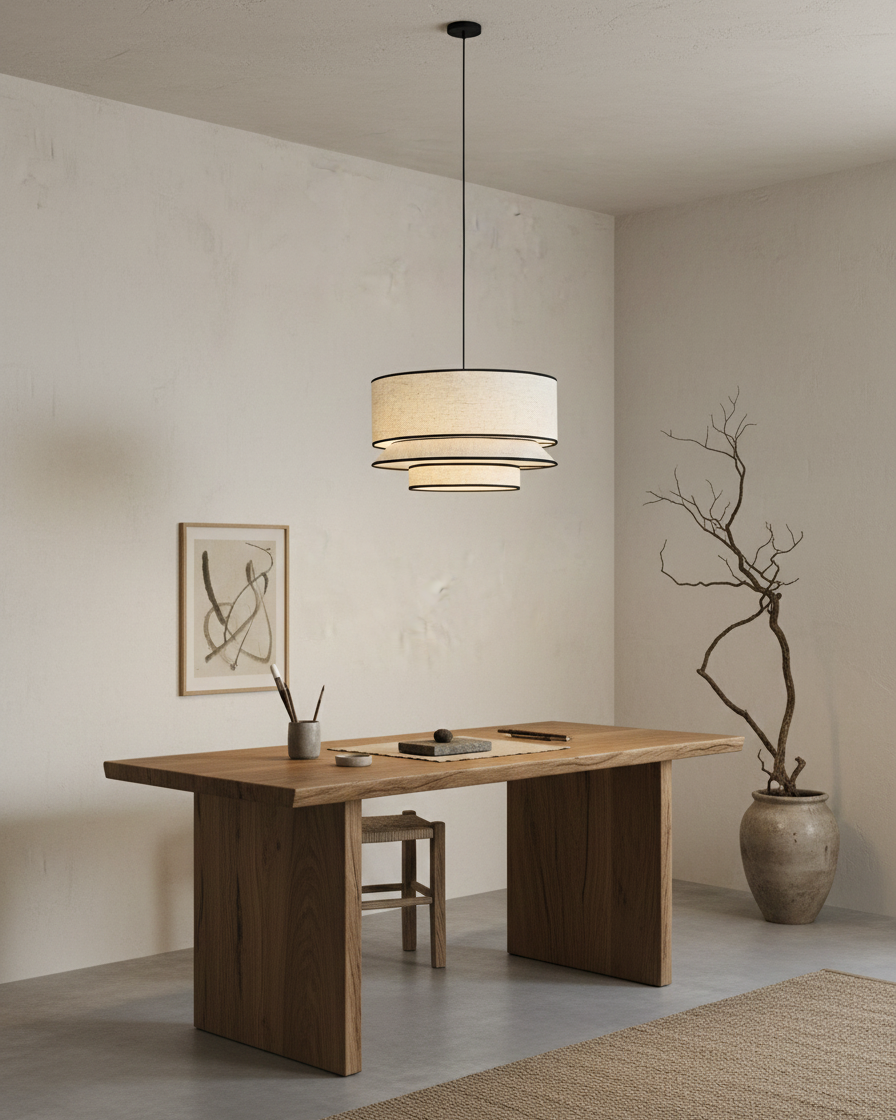 Circlune Minimalist Linen Pendant Light