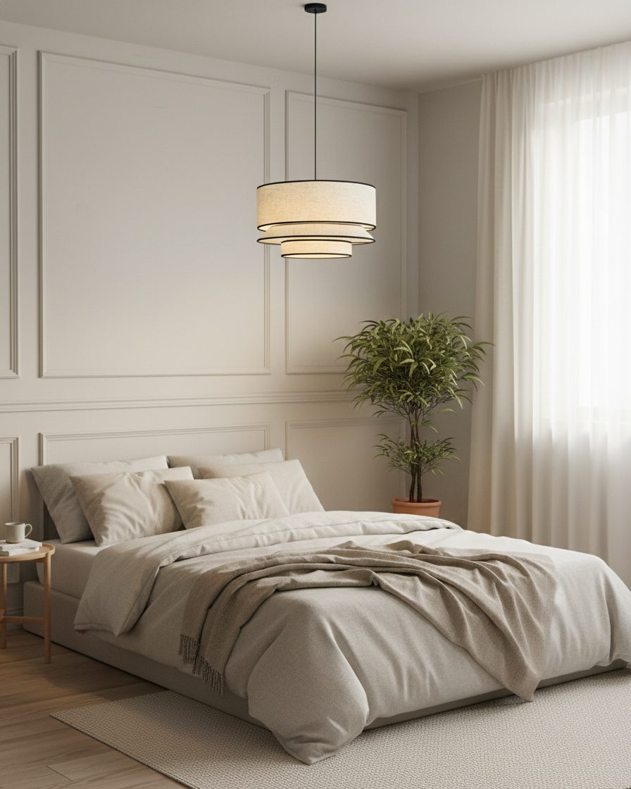 Circlune Minimalist Linen Pendant Light