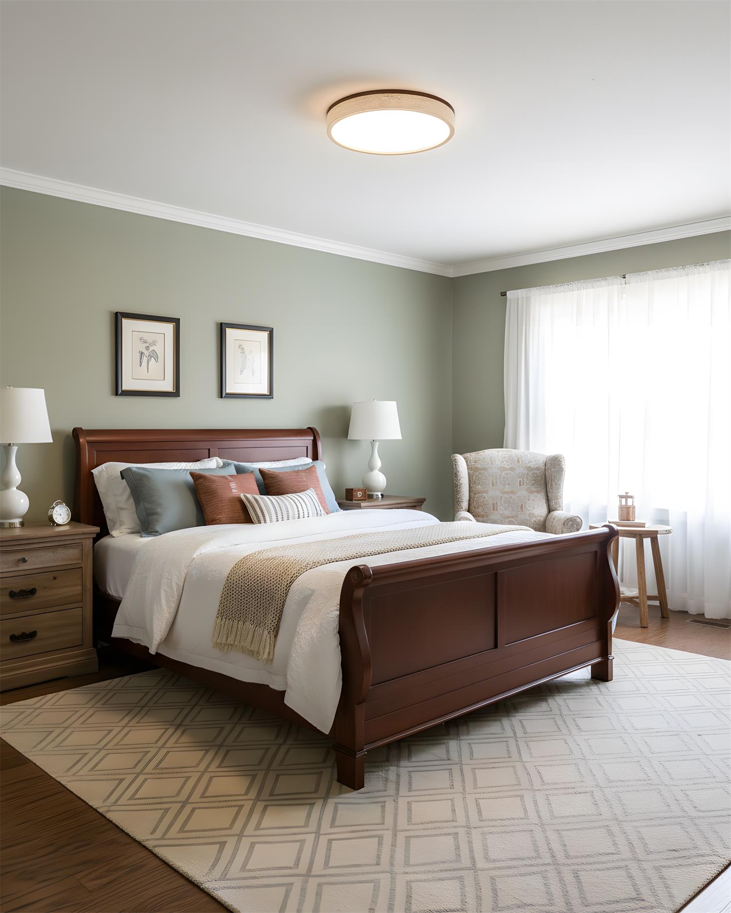 Cirona Minimalist Travertine Ceiling Light