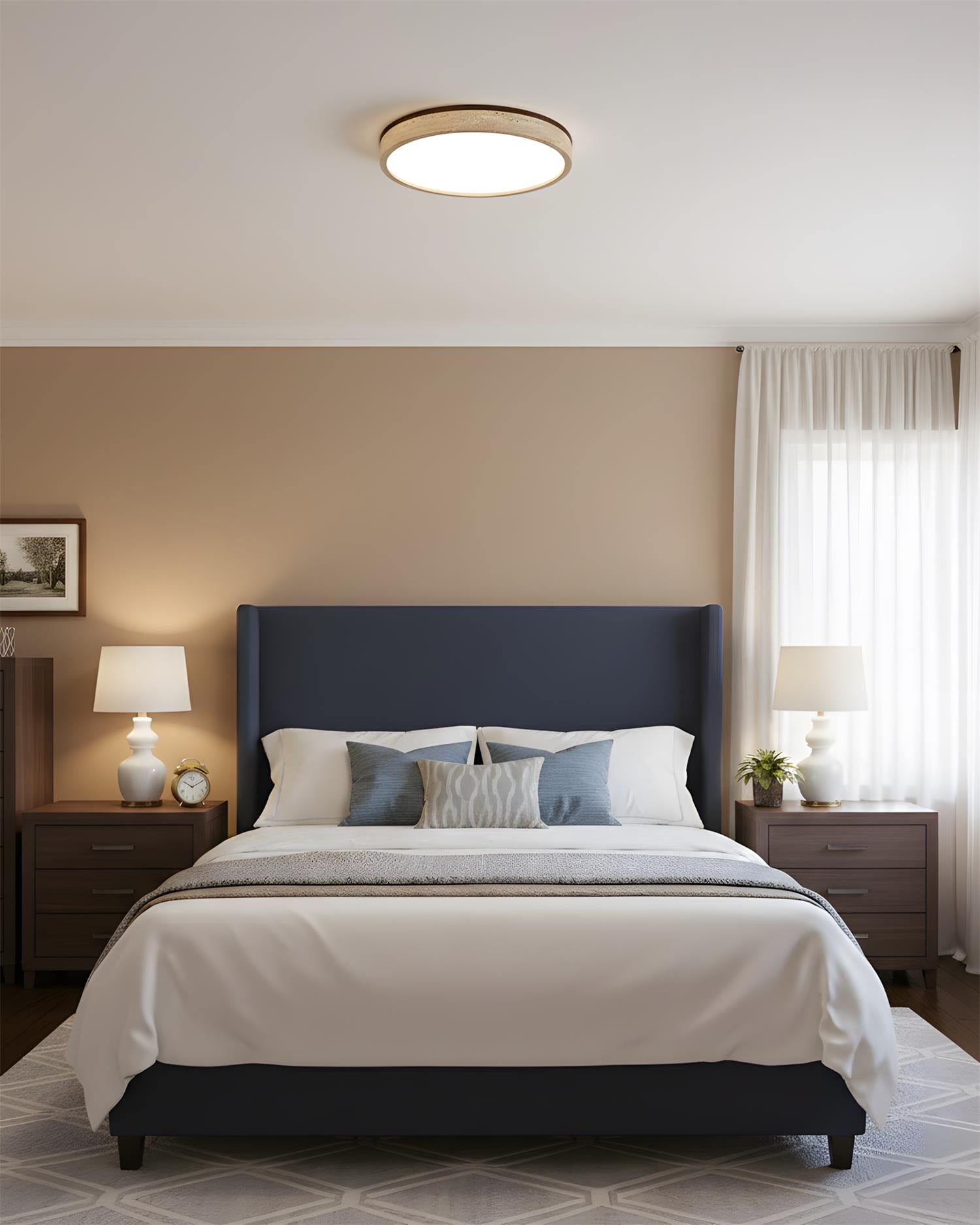 Cirona Minimalist Travertine Ceiling Light