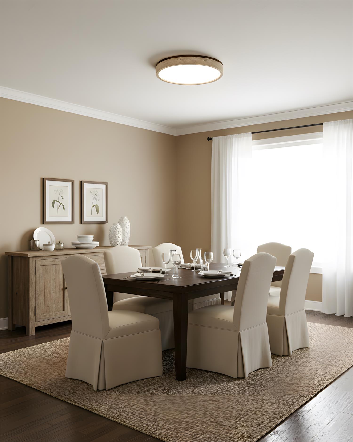 Cirona Minimalist Travertine Ceiling Light