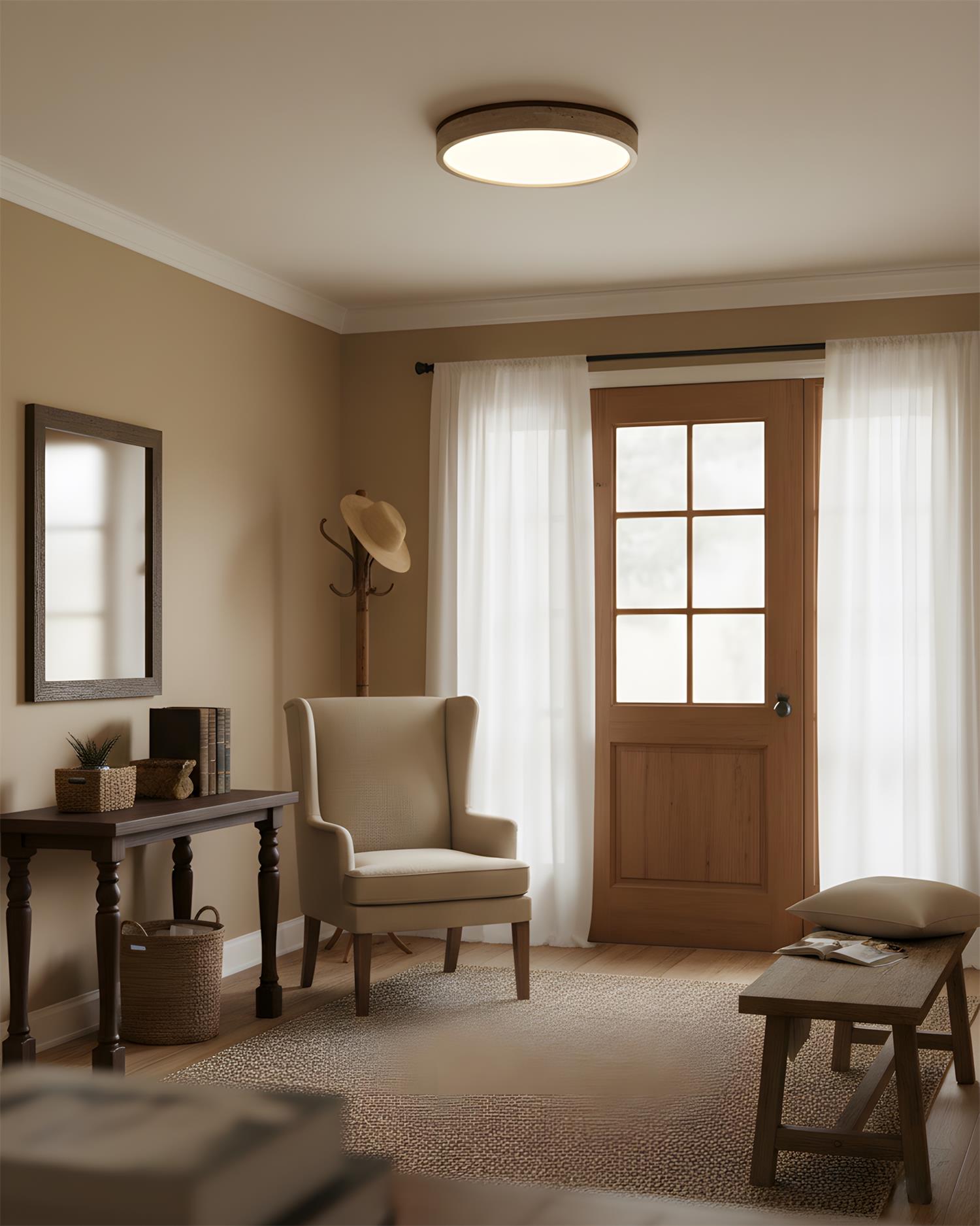 Cirona Minimalist Travertine Ceiling Light