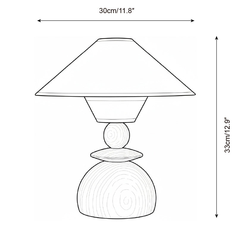 Citrus Wabi-Sabi Wood Dome Table Light