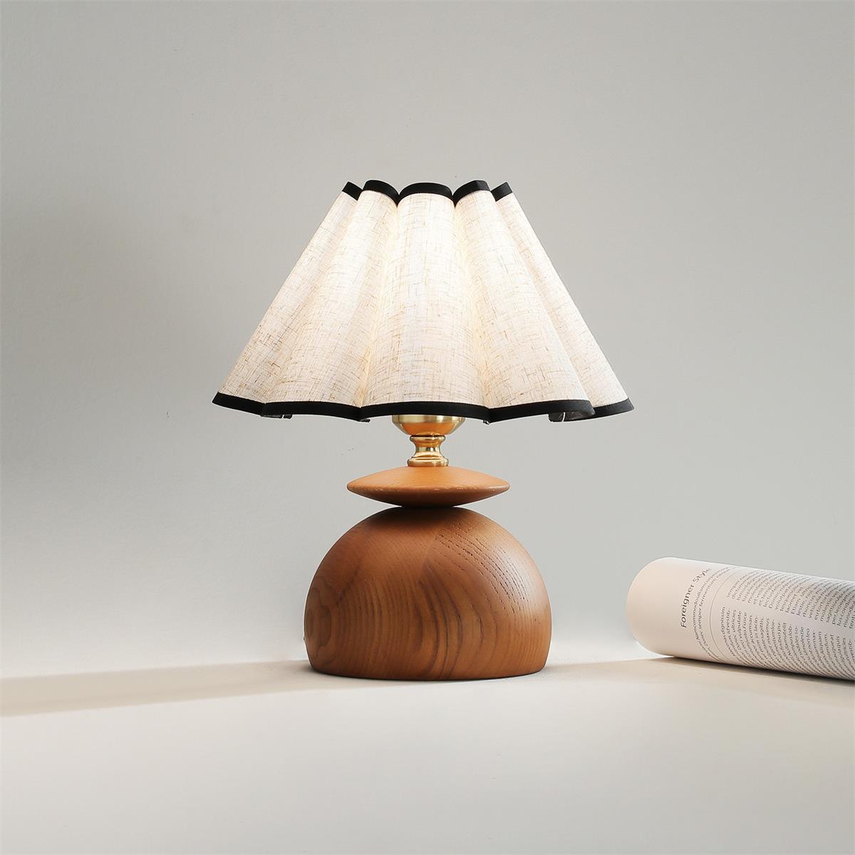 Citrus Wabi-Sabi Wood Dome Table Light