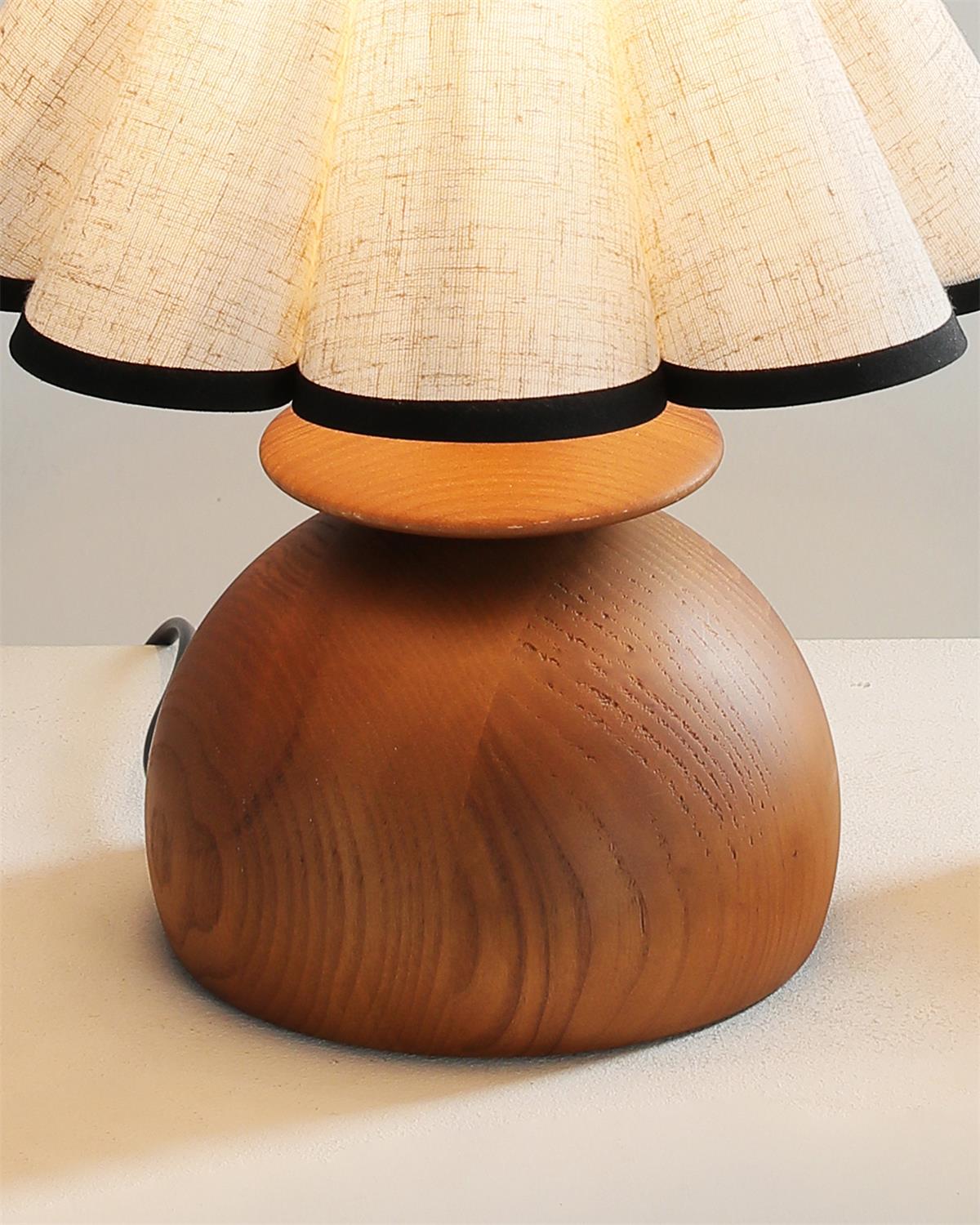 Citrus Wabi-Sabi Wood Dome Table Light