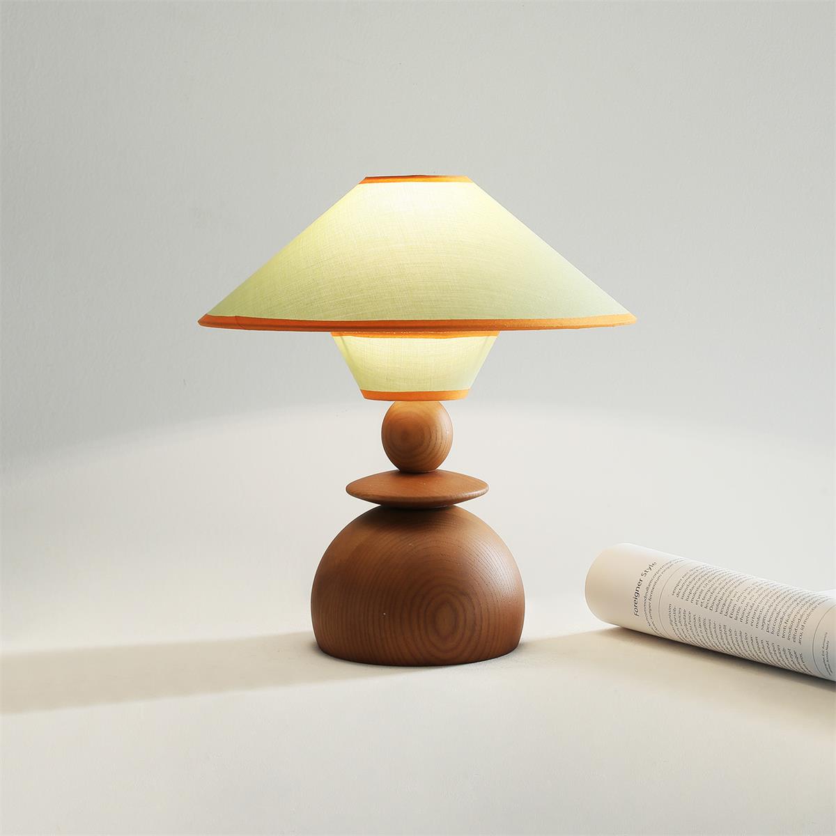 Citrus Wabi-Sabi Wood Dome Table Light