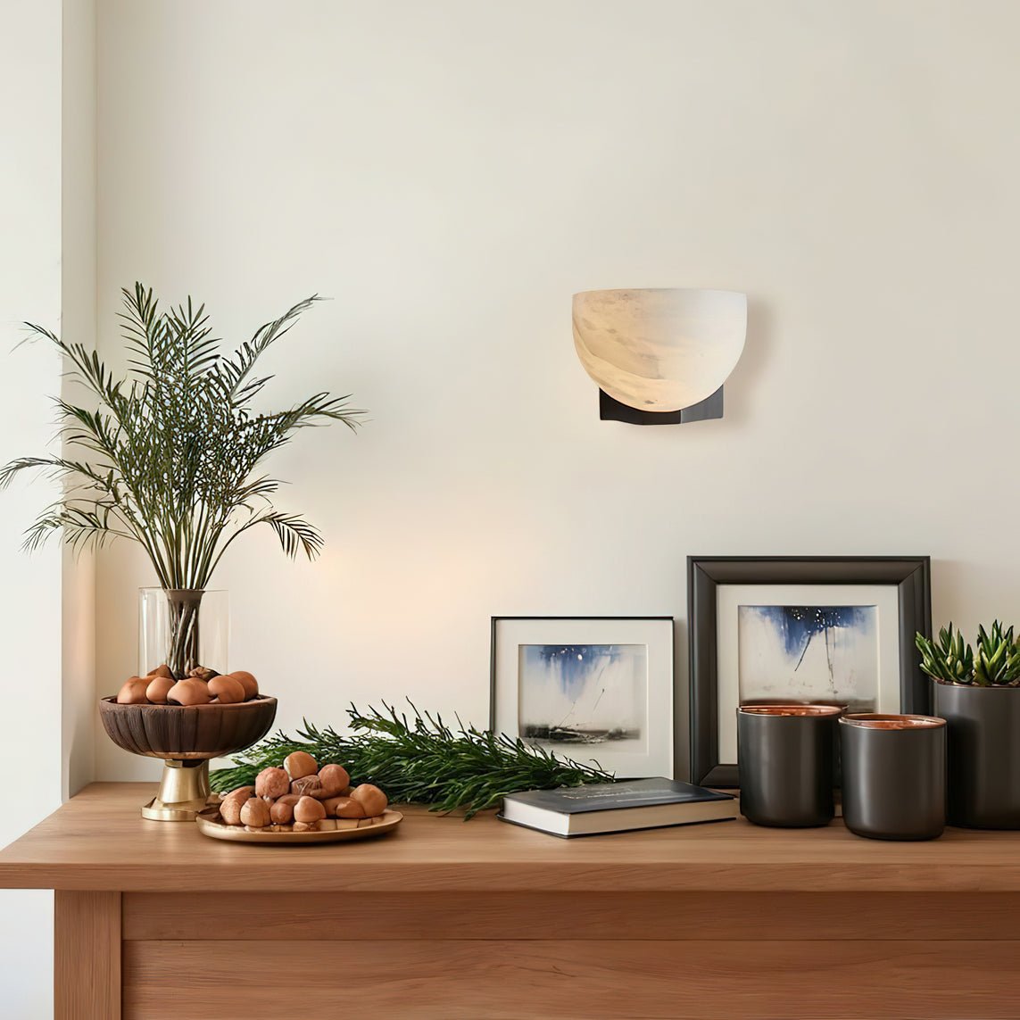 Corvina Bowl Alabaster Wall Light - Blowlighting
