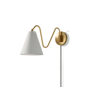 Cleome Minimalist Brass Swing Plug In Wall Lamp