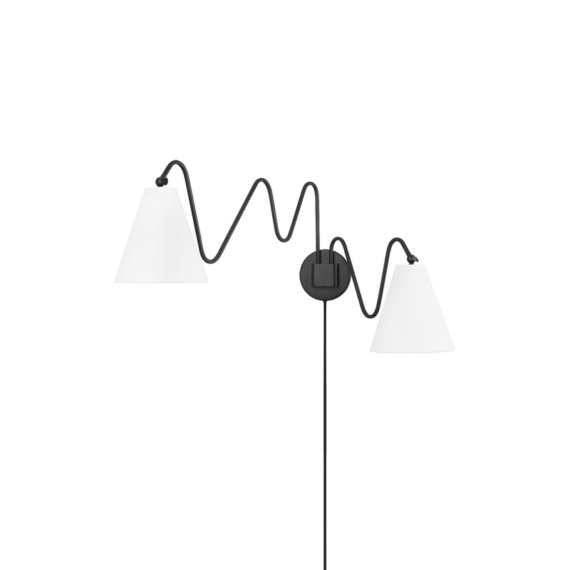 Cleome Minimalist Brass Swing Plug In Wall Lamp