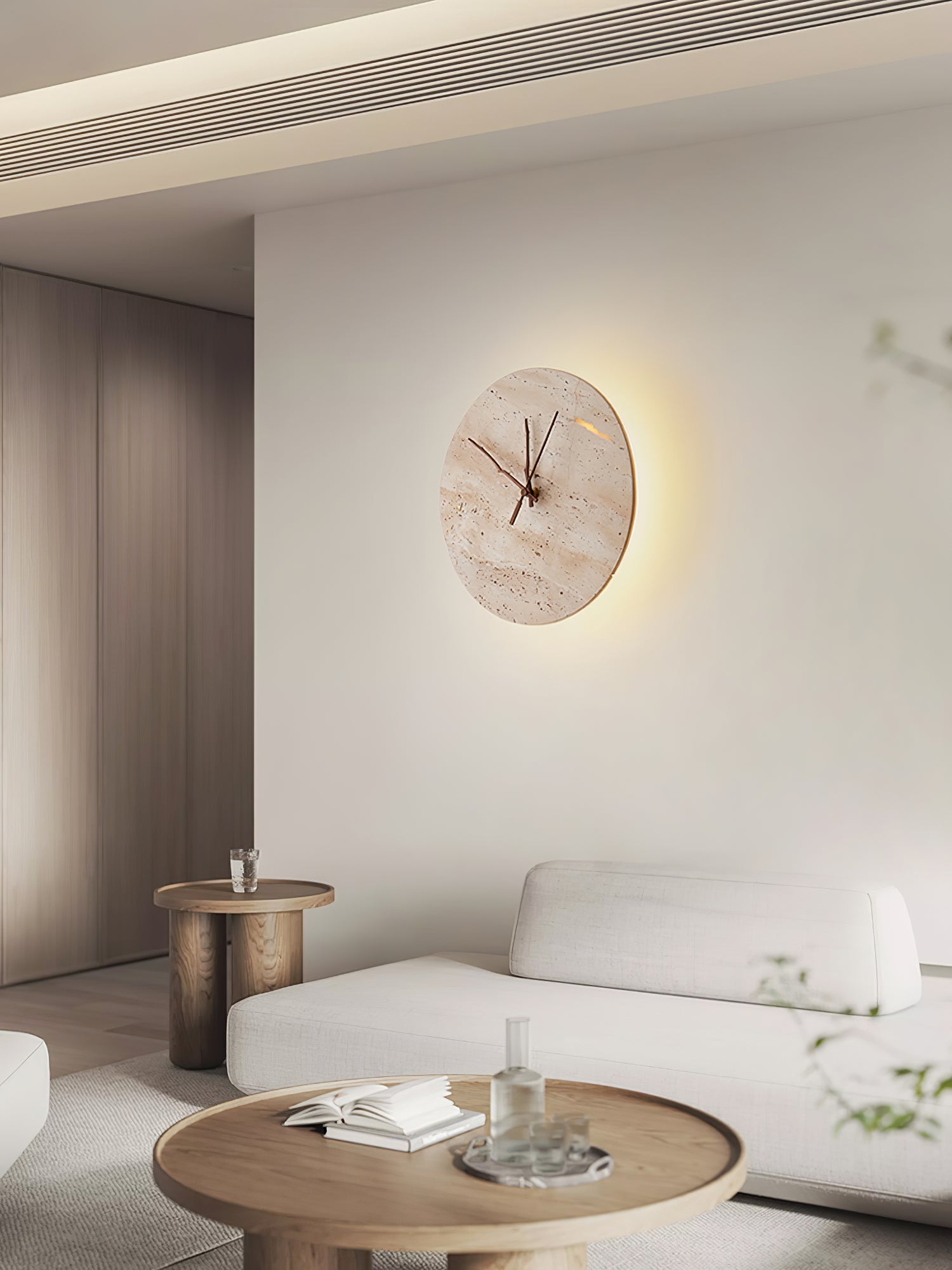 Volira Minimalist Travertine Wall Light - Blowlighting
