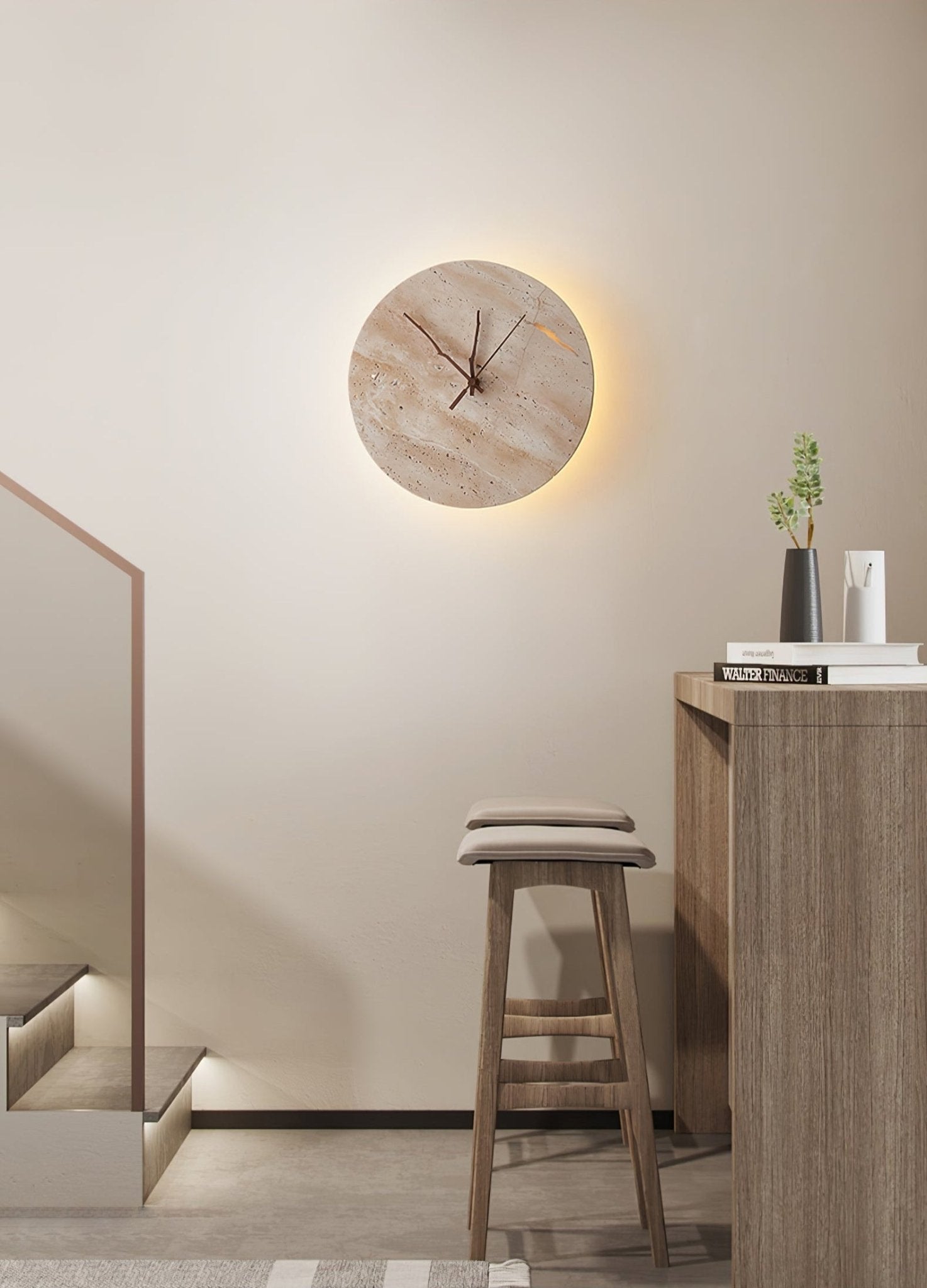 Volira Minimalist Travertine Wall Light - Blowlighting