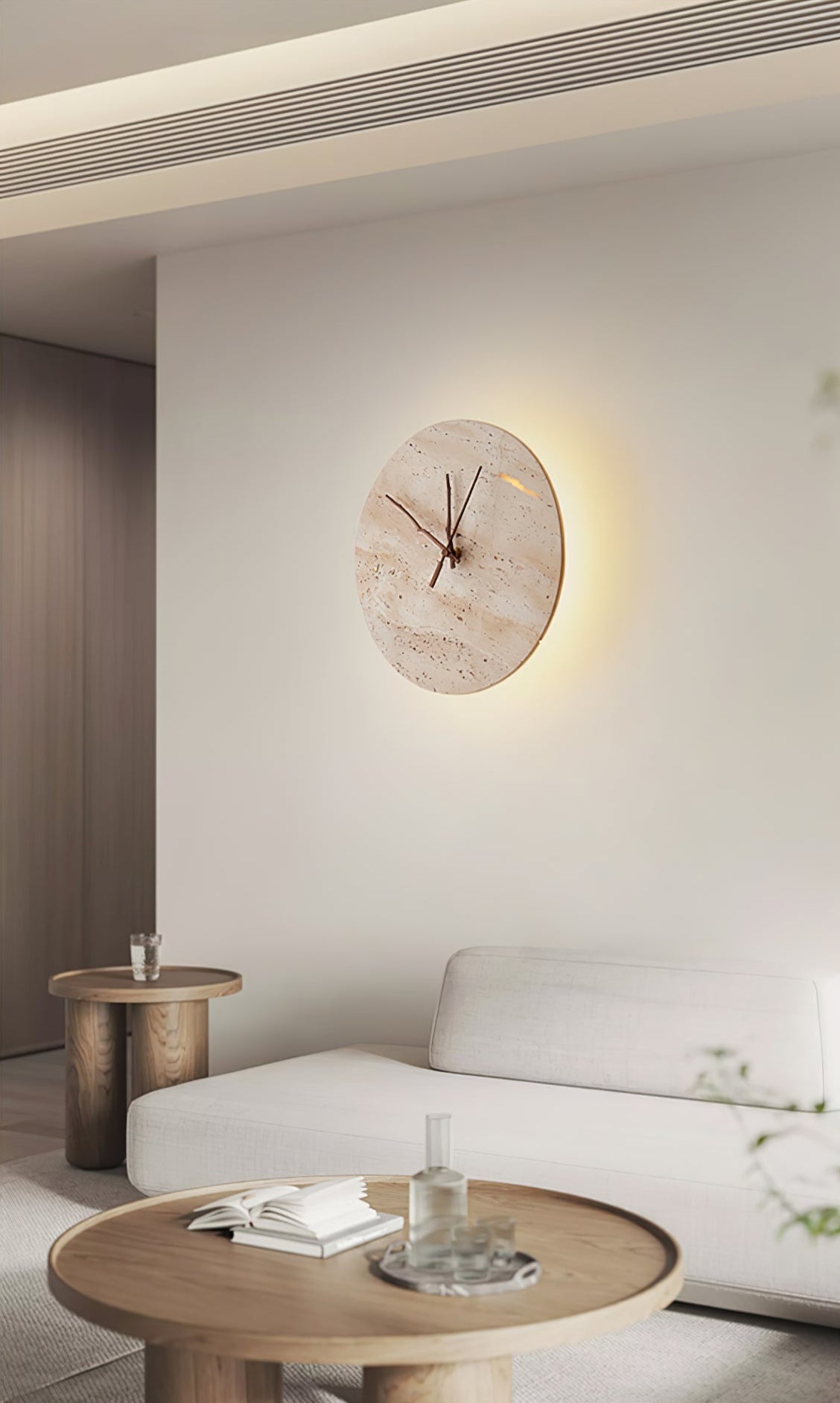 Volira Minimalist Travertine Wall Light - Blowlighting
