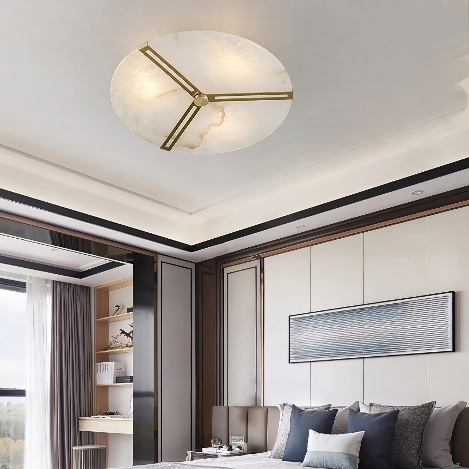 Aveline Alabaster Flush Mount Ceiling Light - Blowlighting