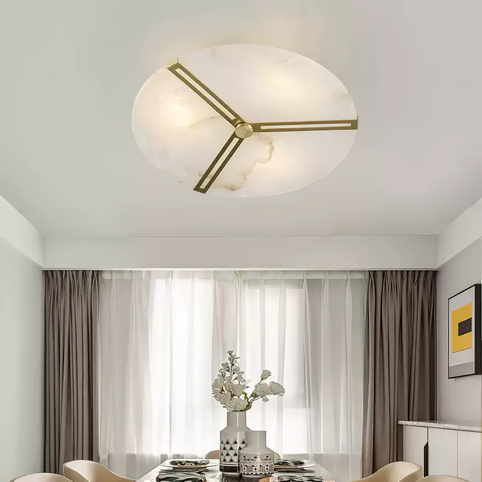 Aveline Alabaster Flush Mount Ceiling Light - Blowlighting
