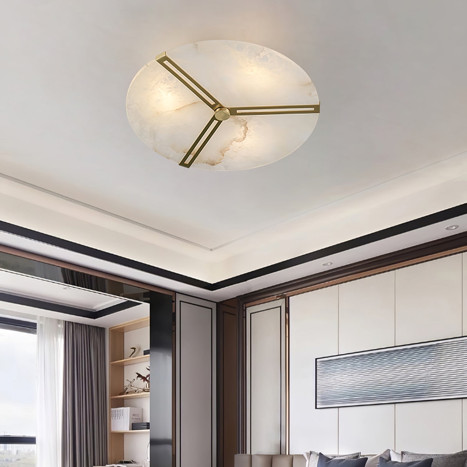 Aveline Alabaster Flush Mount Ceiling Light - Blowlighting