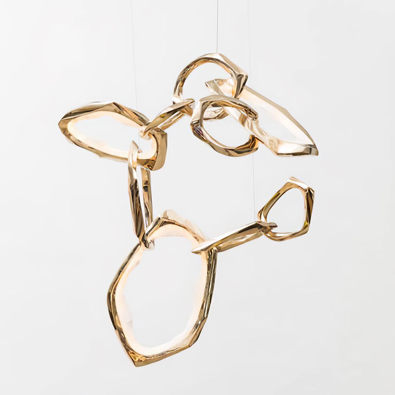 Aballs Cloud Rings Series Brass Metal Chandelier - Blowlighting