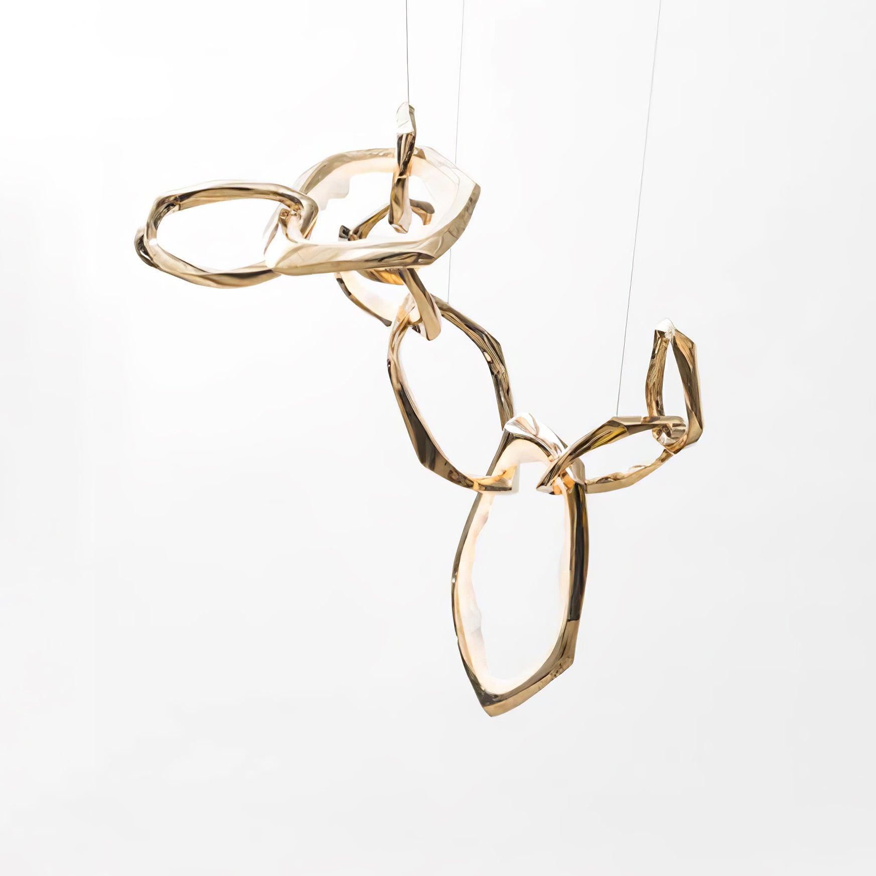 Aballs Cloud Rings Series Brass Metal Chandelier - Blowlighting