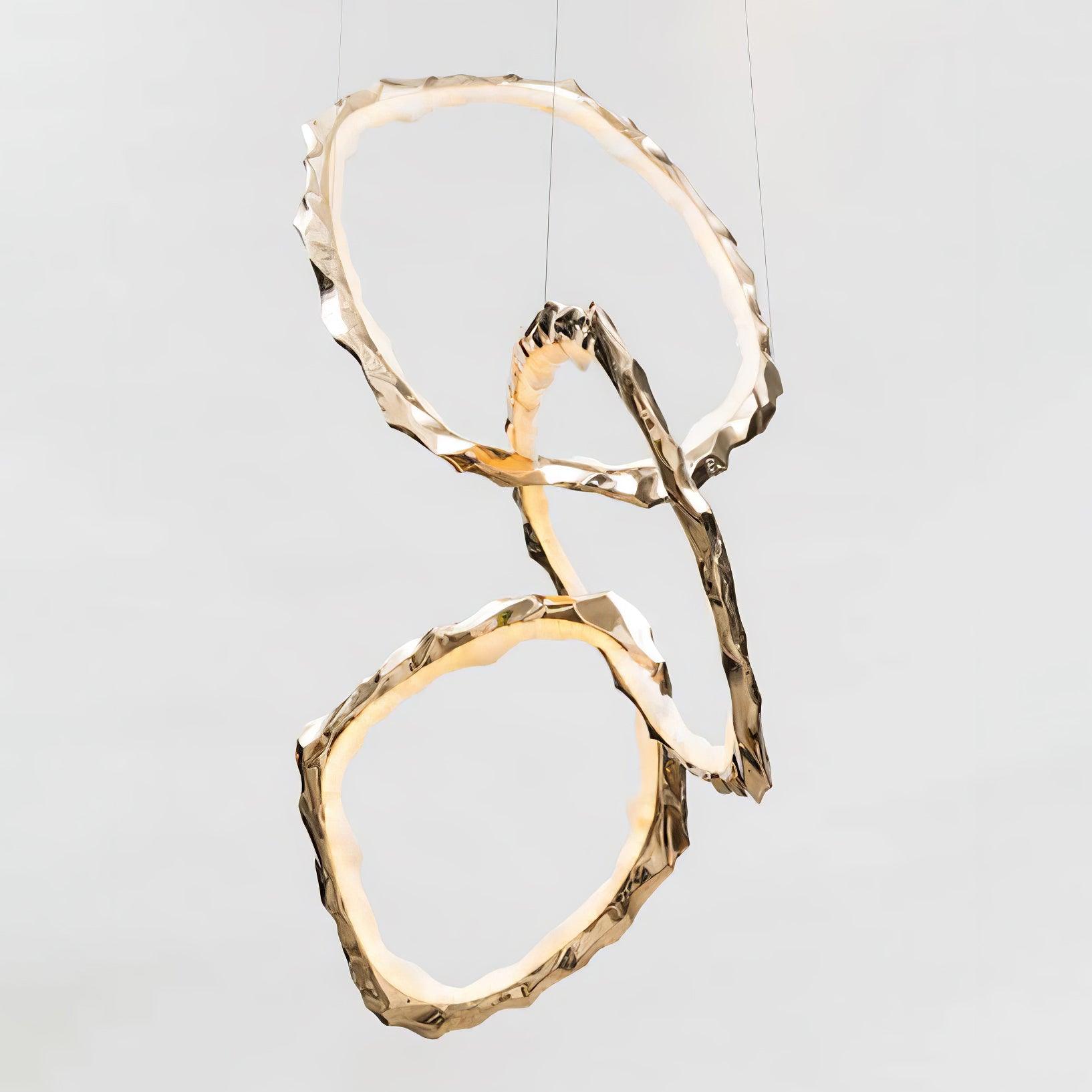 Aballs Cloud Rings Series Brass Metal Chandelier - Blowlighting