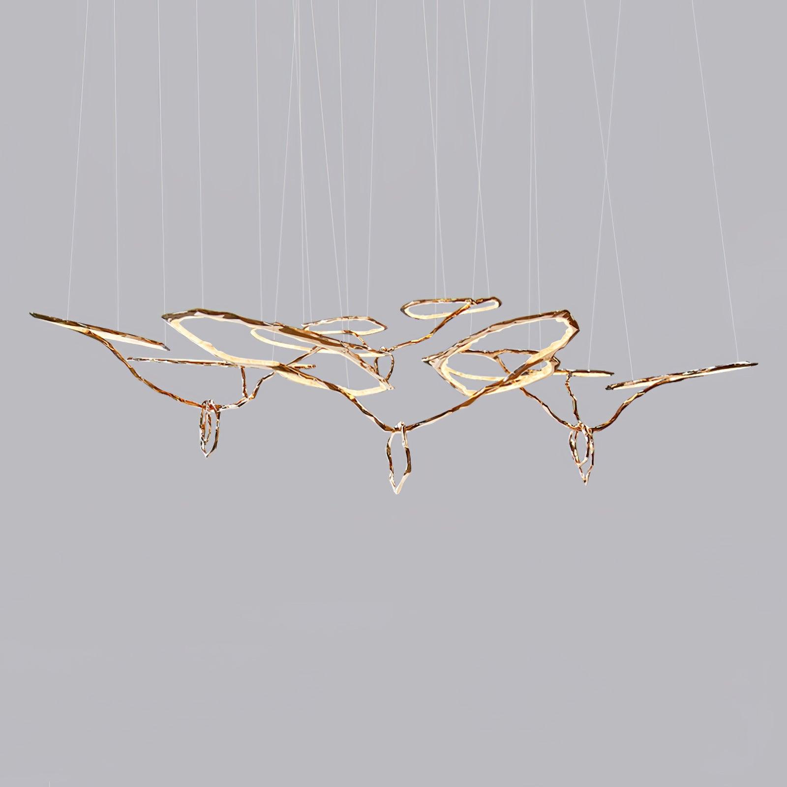 Aballs Cloud Rings Series Brass Metal Chandelier - Blowlighting